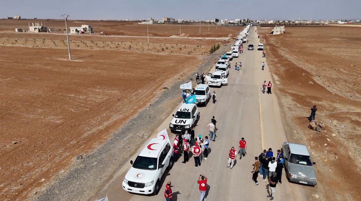 UN in Syria (@uninsyria) on Twitter photo 📣 The first UN convoy arrived in #AsSweida Today, delivering 40 trucks loaded life-saving aid to support healthcare & electricity services.
Read the RCHC <a href="/adam_abdelmoula/">Adam Abdelmoula</a> on the humanitarian convoy.
🔗 bit.ly/45ddGhP 📣 The first UN convoy arrived in #AsSweida Today, delivering 40 trucks loaded life-saving aid to support healthcare & electricity services.
Read the RCHC <a href="/adam_abdelmoula/">Adam Abdelmoula</a> on the humanitarian convoy.
🔗 bit.ly/45ddGhP