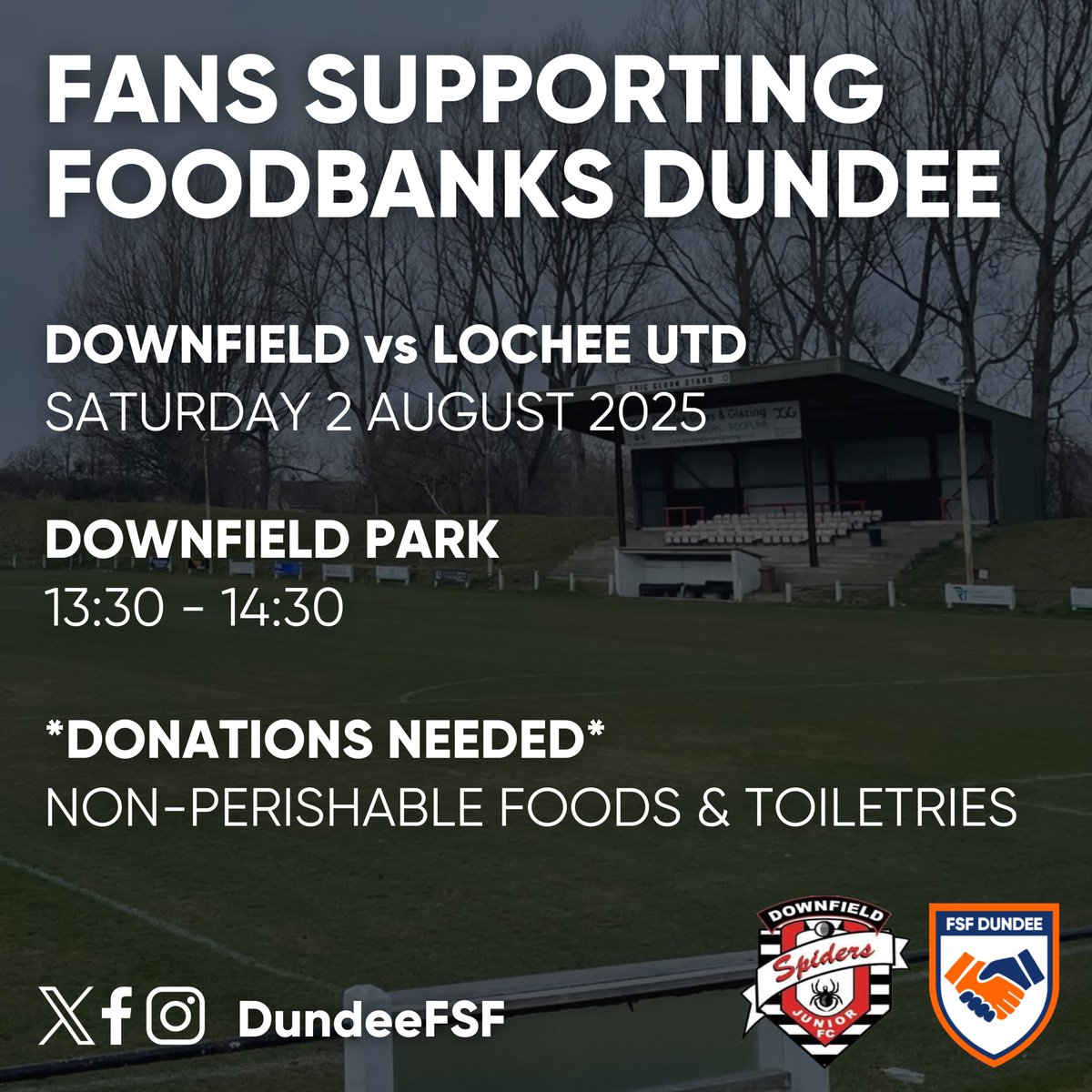 Fans Supporting Foodbanks Dundee (@dundeefsf) on Twitter photo π₯«DOWNFIELD FOODBANK β½οΈ
We kick off our <a href="/scottishjuniors/">Scottish Community FA</a> collections this season at <a href="/ClubDownfield/">Downfield Junior Football Club</a> vs <a href="/LocheeUnitedJFC/">Lochee United JFC</a>
Please consider donating foodbank items or toiletries if you are heading to the game! π€ <a href="/SMMediaEnt/">SM Media</a> <a href="/midlands_fitba/">A season in the Midlands League</a>
#HungerDoesntWearClubColours π₯«DOWNFIELD FOODBANK β½οΈ
We kick off our <a href="/scottishjuniors/">Scottish Community FA</a> collections this season at <a href="/ClubDownfield/">Downfield Junior Football Club</a> vs <a href="/LocheeUnitedJFC/">Lochee United JFC</a>
Please consider donating foodbank items or toiletries if you are heading to the game! π€ <a href="/SMMediaEnt/">SM Media</a> <a href="/midlands_fitba/">A season in the Midlands League</a>
#HungerDoesntWearClubColours