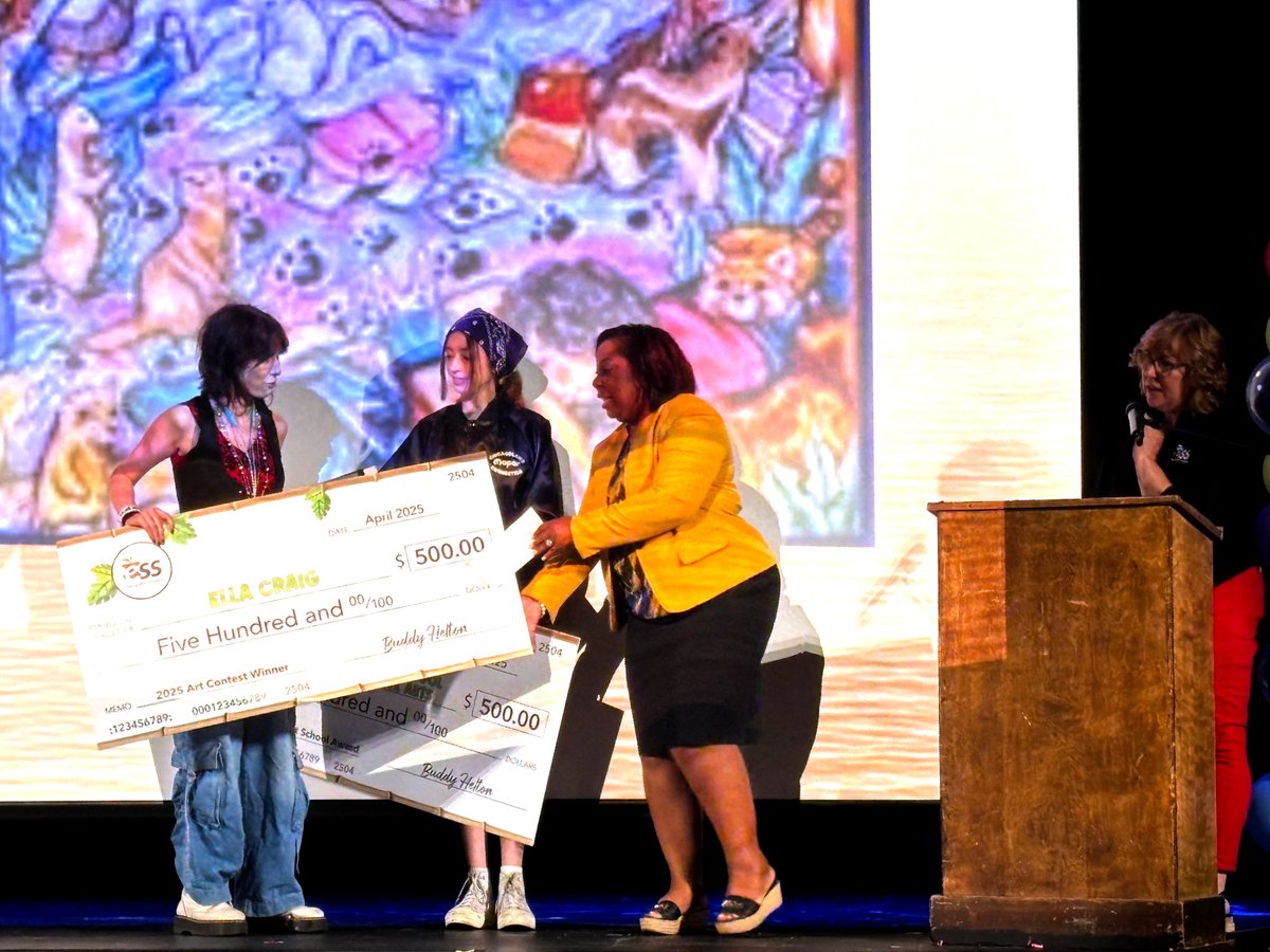ESS was thrilled to present our 2025 9-12 Art Contest winner, Ella Craig, with $500 and a custom sketchbook! Her school also received $500, accepted by Assistant Principal, Dr. Tracey Frazier. Congrats, Ella! 🎨✨ 

#EveryDayCounts #ESSEducation #ESSArtContest2025