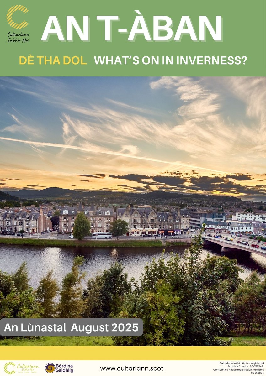 There are many exciting Gaelic events happening in and around Inverness in August!

Tha iomadh tachartas Gàidhlig a' tachairt ann an agus mu thimcheall Inbhir Nis anns an Lùnastal!

🔗 Read more in An t-Àban 👉 canva.com/design/DAGucst… 

#gàidhlig #gaelic #inverness