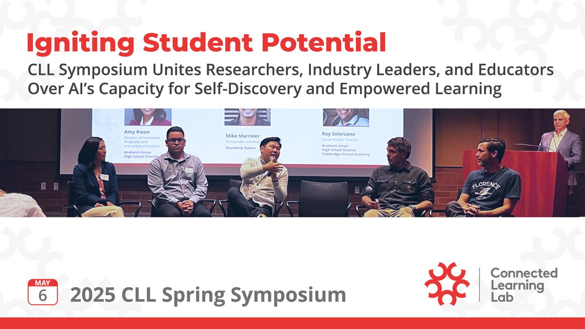 #ConnectedLearning (@theclalliance) on Twitter photo 🤖 How can generative AI provide support for educational approaches driven by young people’s strengths? 🤝🏼
This May, we shined the spotlight on learner agency in our spring symposium.
Full recap (including a recording) of the event: connectedlearning.news/cla073025
<a href="/RoadtripNation/">Roadtrip Nation</a> 🤖 How can generative AI provide support for educational approaches driven by young people’s strengths? 🤝🏼
This May, we shined the spotlight on learner agency in our spring symposium.
Full recap (including a recording) of the event: connectedlearning.news/cla073025
<a href="/RoadtripNation/">Roadtrip Nation</a>