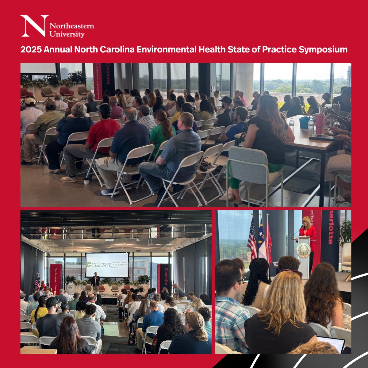 NortheasternCLT's tweet image. Proud to host the NC Environmental Health State of Practice Symposium! Dean Hosking welcomed professionals tackling challenges like Hurricane Helene recovery, septic innovations, and regulatory perspectives. Here&apos;s to supporting North Carolina&apos;s environmental health heroes!
