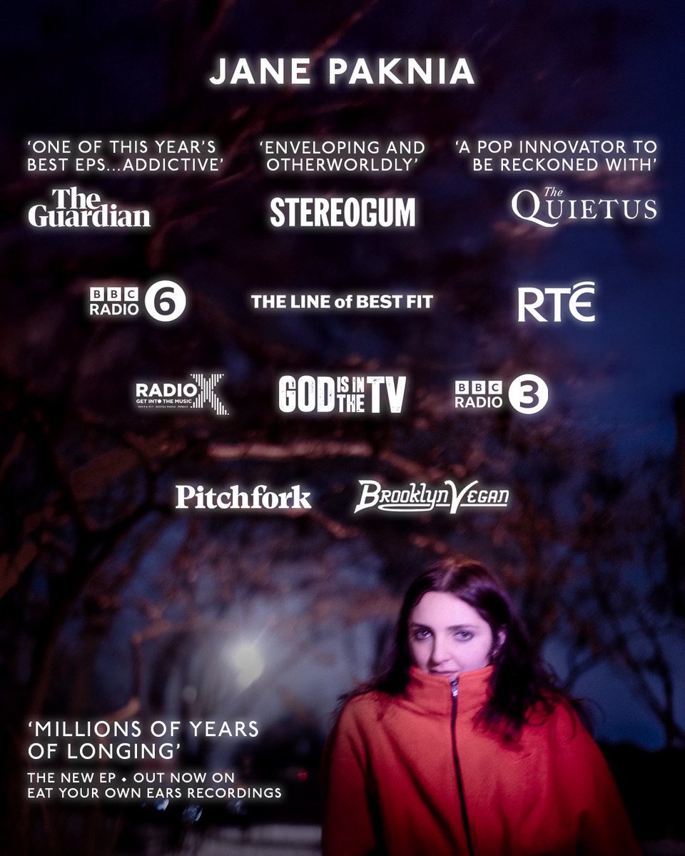 Eat Your Own Ears (@eatyourownears) on Twitter photo 💫 ‘One to watch: Jane Paknia…a new pop iconoclast was born’ <a href="/guardian/">The Guardian</a>
A moment of celebration for all the incredible words and support following the release of Jane’s 2nd EP.
Thank you to <a href="/nemonemetaxas/">Nemone</a>, <a href="/tomravenscroft/">Master Prophet</a>, <a href="/themarkrad/">Mark Radcliffe</a> & <a href="/StuartMaconie/">Stuart Maconie</a> & <a href="/amylame/">Amy Lamé</a> from 💫 ‘One to watch: Jane Paknia…a new pop iconoclast was born’ <a href="/guardian/">The Guardian</a>
A moment of celebration for all the incredible words and support following the release of Jane’s 2nd EP.
Thank you to <a href="/nemonemetaxas/">Nemone</a>, <a href="/tomravenscroft/">Master Prophet</a>, <a href="/themarkrad/">Mark Radcliffe</a> & <a href="/StuartMaconie/">Stuart Maconie</a> & <a href="/amylame/">Amy Lamé</a> from