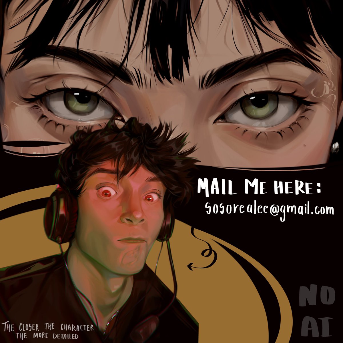 sosorealee's tweet photo. My art commissions are open again✨
Only Headshots for the time being 😬
Mail me on sosorealee@gmail.com ( no DMs please)
I have put in samples to see my art style 🌸
#digitalart #ArtCommission #illustration https://t.co/Pj3zCVm3Dt