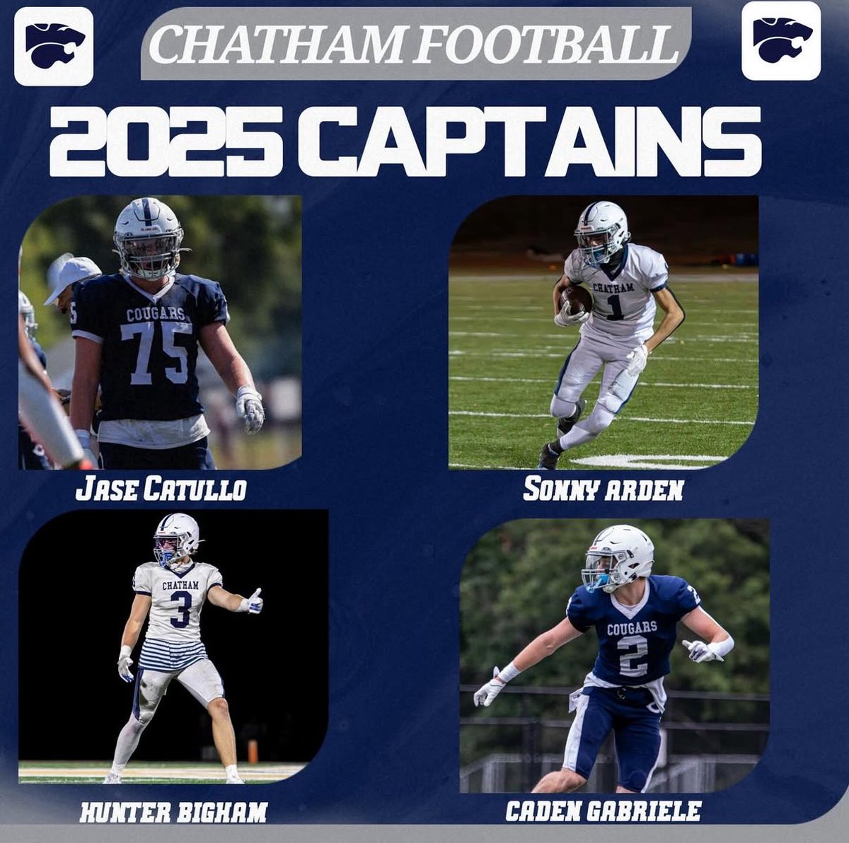 Caden Gabriele (@cadengabriele26) on Twitter photo Honored to be selected as a captain for the 2025 season! <a href="/chathamfootball/">Chatham Cougars Football</a> <a href="/Coach_Pic50/">Evan Picariello</a> <a href="/PatFromEH/">Pat DiMartino</a> <a href="/coachnagy97/">Brian Nagy</a> <a href="/CoachBournes8/">Chris Bournes</a> Honored to be selected as a captain for the 2025 season! <a href="/chathamfootball/">Chatham Cougars Football</a> <a href="/Coach_Pic50/">Evan Picariello</a> <a href="/PatFromEH/">Pat DiMartino</a> <a href="/coachnagy97/">Brian Nagy</a> <a href="/CoachBournes8/">Chris Bournes</a>