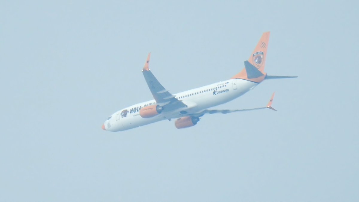 Corendon Airlines (Hull City Livery) Boeing 737-8K5(WL) 9H-CXG #CAI410 Groningen - Antalya spotted inbound her Rotterdam Airport intermediate stop.

Altitude: Around 6,000 ft.

#NLspot