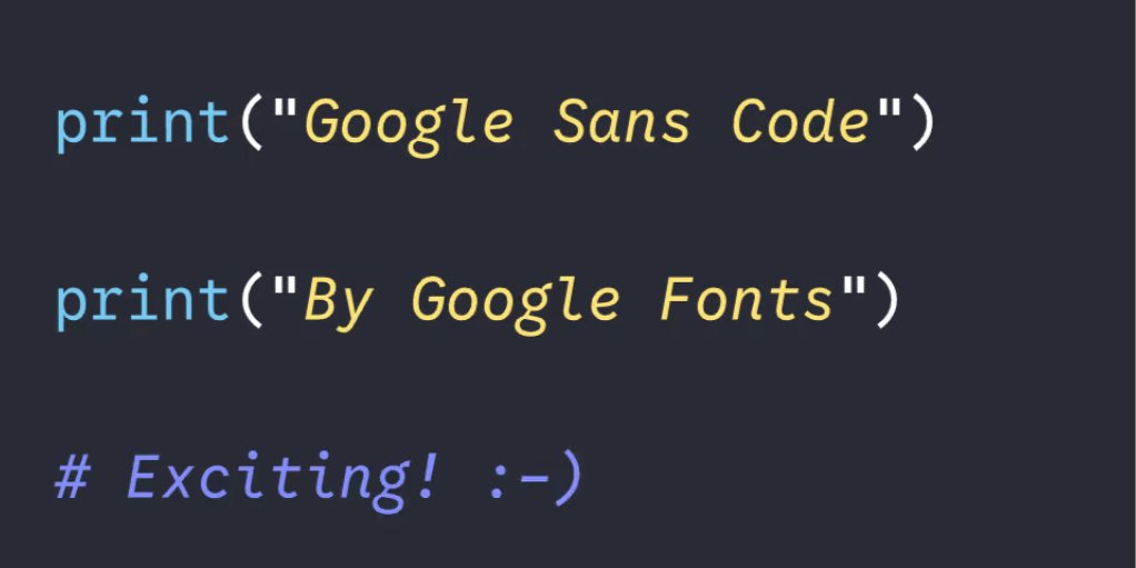 midudev's tweet image. ¡Google lanza su fuente para programadores!
Se llama Google Sans Code y es de código abierto:
→ github.com/googlefonts/go…