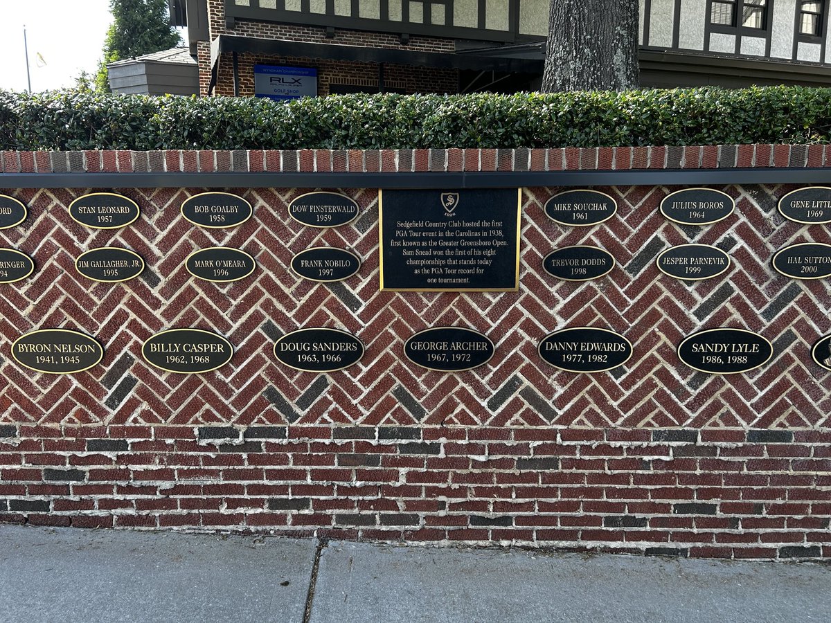 Jim Gallagher Jr. (@gallagherjrgc) on Twitter photo Who will put their name of the wall of champions this year at the <a href="/WyndhamChamp/">Wyndham Championship</a>. On <a href="/GolfChannel/">Golf Channel</a> 3-6 pm eastern. <a href="/ArronOberholser/">Arron Oberholser</a> <a href="/GeorgeSavaricas/">George Savaricas</a> <a href="/frank_nobilo/">Frank Nobilo</a> <a href="/ColtKnost/">Colt Knost</a> Who will put their name of the wall of champions this year at the <a href="/WyndhamChamp/">Wyndham Championship</a>. On <a href="/GolfChannel/">Golf Channel</a> 3-6 pm eastern. <a href="/ArronOberholser/">Arron Oberholser</a> <a href="/GeorgeSavaricas/">George Savaricas</a> <a href="/frank_nobilo/">Frank Nobilo</a> <a href="/ColtKnost/">Colt Knost</a>