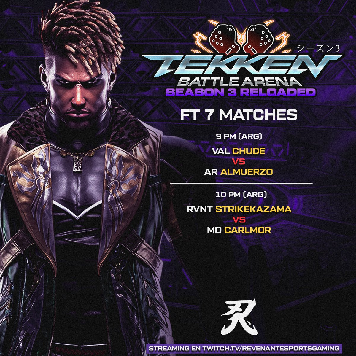 Empezaron las vacaciones y hoy, preparanse para los matches del dia de hoy que van a estar GOD
9PM Hora ARG
VAL Chude 🇦🇷 vs AR Almuerzo 🇨🇱
10PM Hora ARG
RVNT Strikekazama 🇦🇷 vs MD Carlmor 🇵🇪

Twitch.tv/revenantesport…