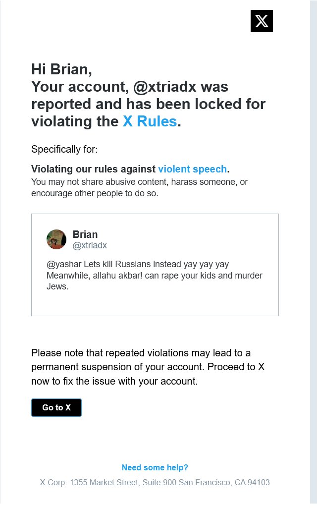 FakexTriadx's tweet photo. .@elonmusk @X @Support 

This is in reply to a post by @Yasher regarding a politician telling us about sending weapons to Russia.

There is no "violent content"

I did appeal this immediately..and (con) https://t.co/T3LNyXTP1K