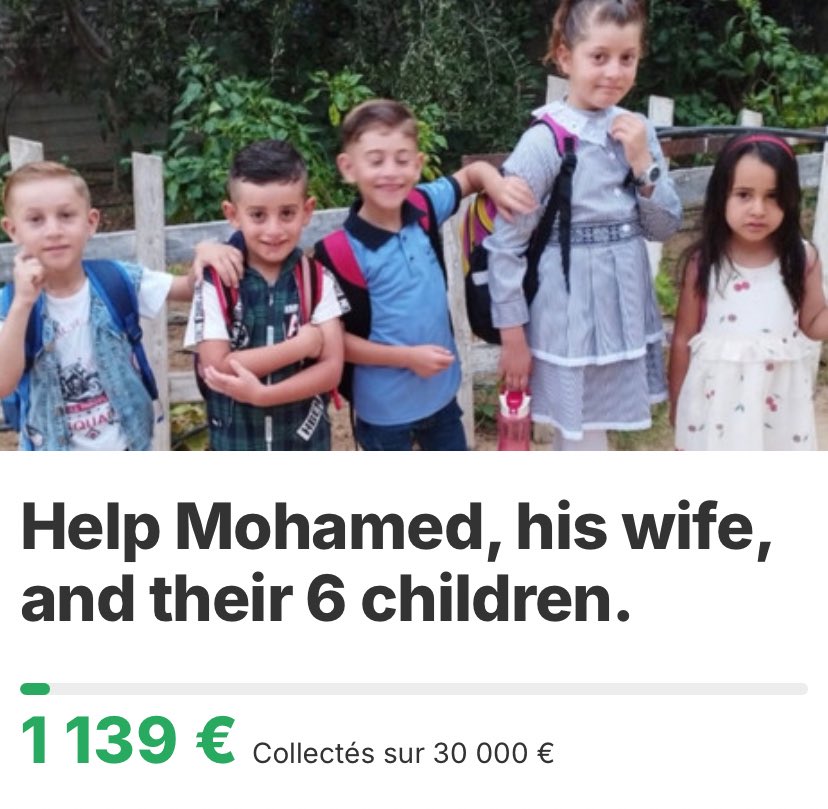 ‼️‼️ RT ET DONNEZ SVP 

Mohamed et sa famille ne reçoivent presque plus de dons depuis 1 mois. Il vit avec sa femme et leur 6 enfants sous une tente, ils n’arrivent plus à accéder à de l’eau potable et la nourriture est presque introuvable. Prenez le temps de partager et de