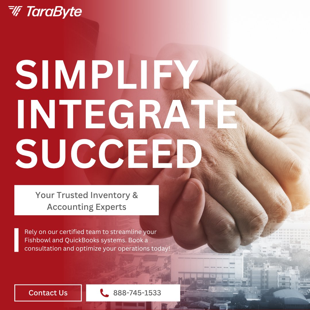 TaraByte01's tweet image. At TaraByte, we help businesses get more from Fishbowl and QuickBooks with expert consulting, custom tools, and seamless integrations.
Let’s make your systems smarter.
📞 888-745-1533 | 🌐 na2.hubs.ly/y0Dvvr0
#FishbowlSupport #QuickBooksExperts #InventorySolutions #TaraByte
