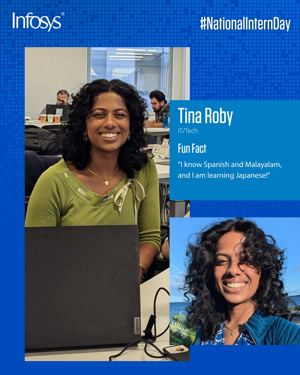 It's #NationalInternDay! 🎉 Let's kick things off by introducing Christina Roby, an intern on the IT/Tech team here at Infosys Americas! 

Tina is working on an Agentic AI-powered claims processing application, created to streamline an otherwise lengthy and complicated process!