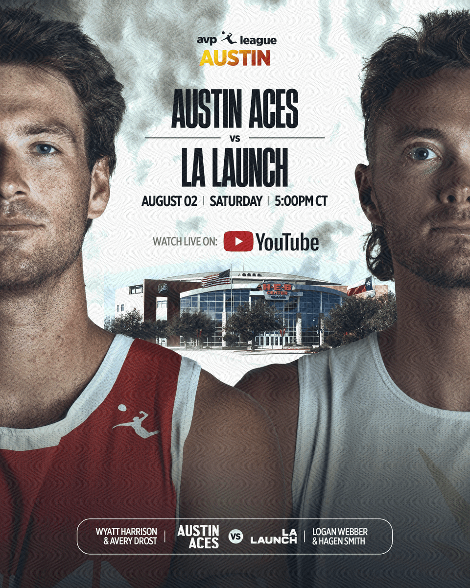 Saturday in Cedar Park.
Drost/Harrison (Austin Aces) vs Smith/Webber (LA Launch) — 5PM CT on YouTube.