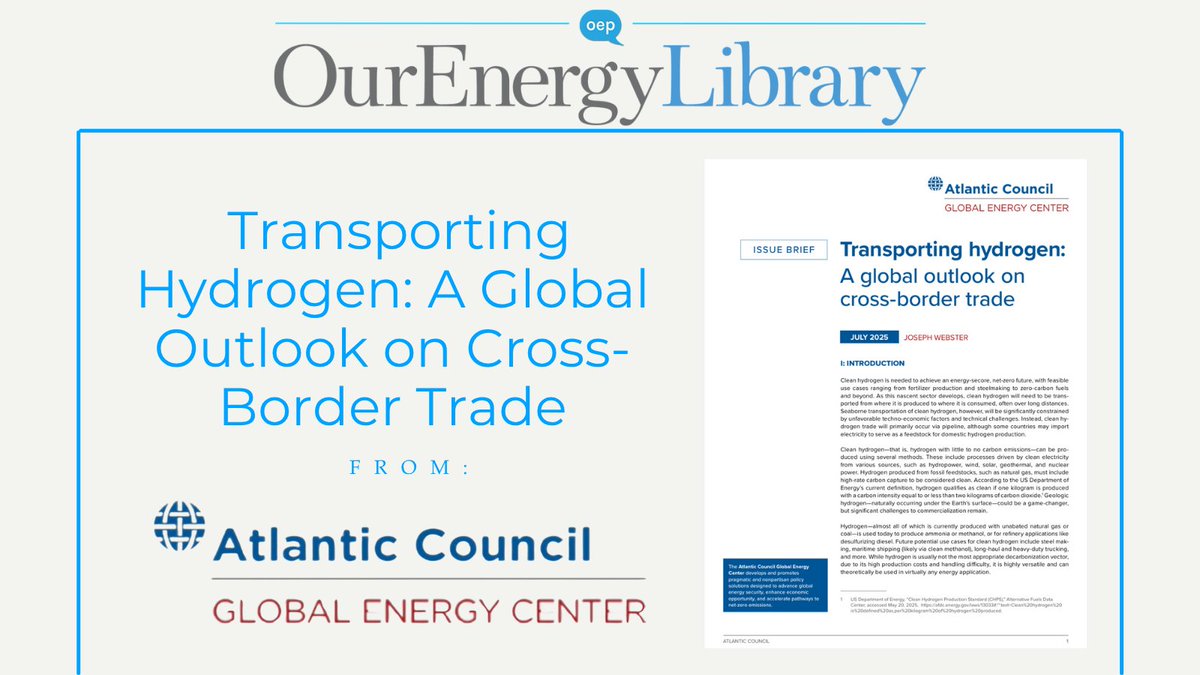 Clean hydrogen is needed to achieve an energy-secore, net-zero future, with feasible use cases ranging from fertilizer production and steelmaking to zero-carbon fuels and beyond.
ourenergypolicy.org/resources/tran…