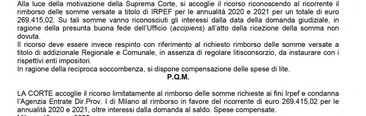 Tax.news (@tax_analysis) on Twitter photo In una sentenza tributaria è stato riconosciuto il diritto al rimborso IRPEF ma non delle addizionali comunali e regionali per assenza di litisconsorzio con Regione e Comune. Siamo su Scherzi a Parte? 😆😆😆Prof. <a href="/RaffaelloLupi/">Raffaello Lupi</a> ha mai visto qualcosa di simile? <a href="/Mandolesi_Giu/">Giuliano Mandolesi</a> In una sentenza tributaria è stato riconosciuto il diritto al rimborso IRPEF ma non delle addizionali comunali e regionali per assenza di litisconsorzio con Regione e Comune. Siamo su Scherzi a Parte? 😆😆😆Prof. <a href="/RaffaelloLupi/">Raffaello Lupi</a> ha mai visto qualcosa di simile? <a href="/Mandolesi_Giu/">Giuliano Mandolesi</a>