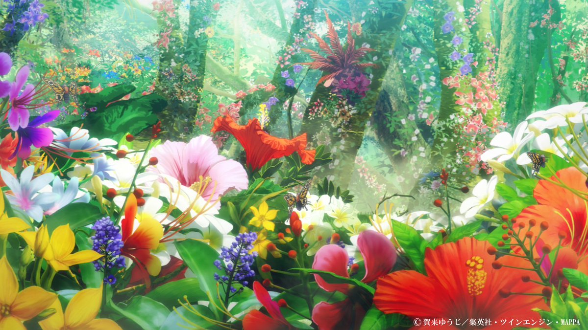 ┈┈┈ ❁ ❁ ❁ ┈┈┈
　今日は #島の日 🏝️
┈┈┈┈┈┈┈┈┈┈
琉球国のさらに彼方に浮かぶ島「神仙郷」

花が咲き蝶が舞う美しい様子から
「極楽浄土」「常世の国」などとも称される。

──貴方も神仙郷に行ってみませんか…？

❁2026年1月アニメ第二期放送/配信開始❁
#地獄楽
#地獄楽アニメ