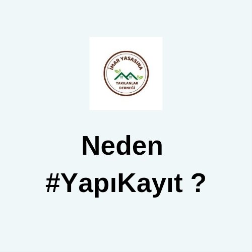 Neden #YapıKayıt ?

➡️ Büyük Şehir yasası ile köyler mahalle oldu, iki yıl içerisinde yapılması gereken #İmarPlanları yapılmadı. Köylü mağdur edildi

➡️ 2018 Yılında çıkartılan yasa topluma anlatılamadı. Başvuru ve ödeme süreleri iki sefer uzatıldı, bu da vatandaşta yanılgıya