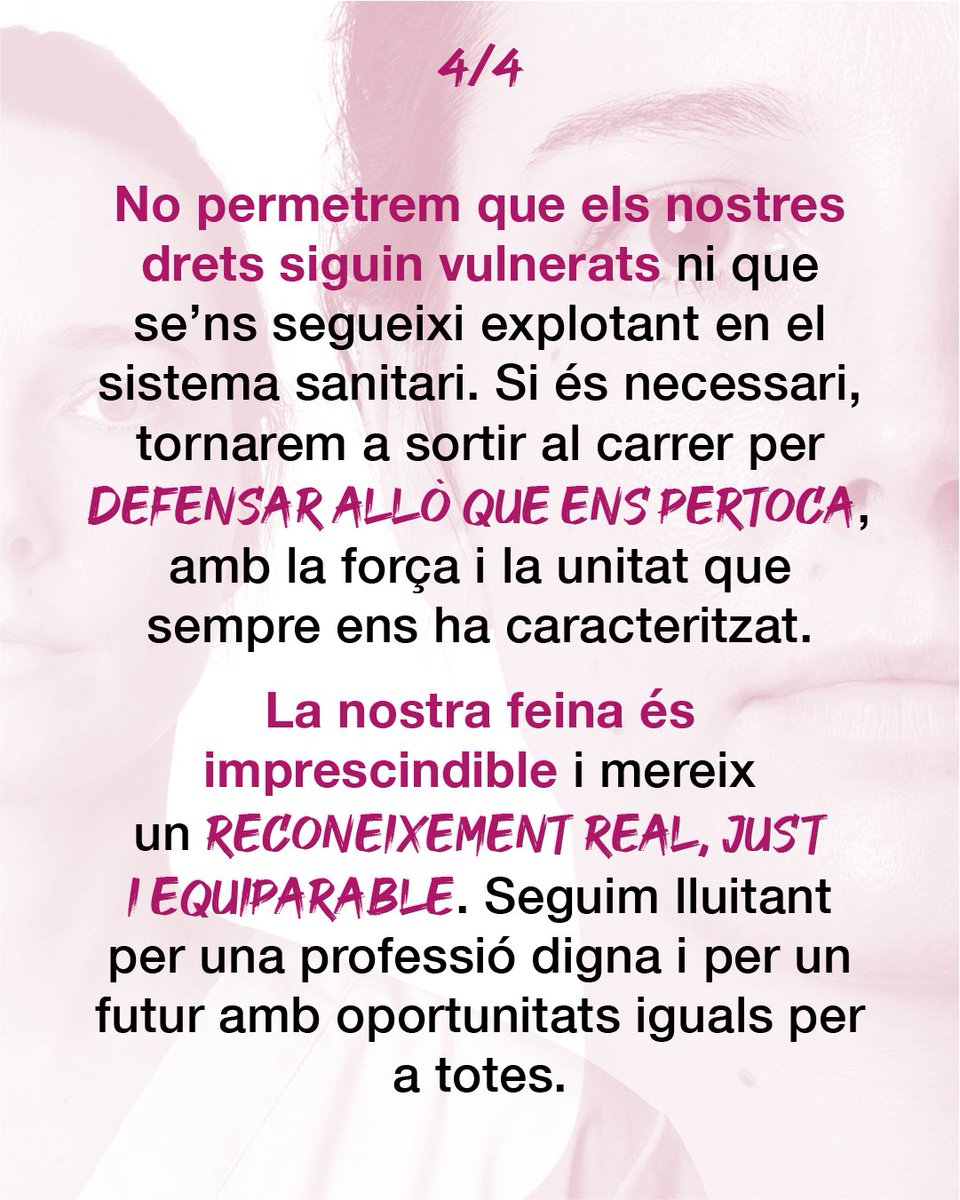 📢 Des d’Infermeres de Catalunya donem suport a la lluita pel nivell A1, una reivindicació justa que reconeix la nostra professionalitat i responsabilitat.

👀 Estarem vigilants amb el nou Estatut Marc per evitar classisme i sostres de vidre. 

✊️Si cal, tornarem als carrers.
