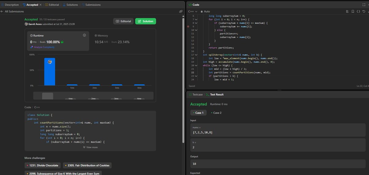 Q - Split Array Largest Sum

Day - 24/100