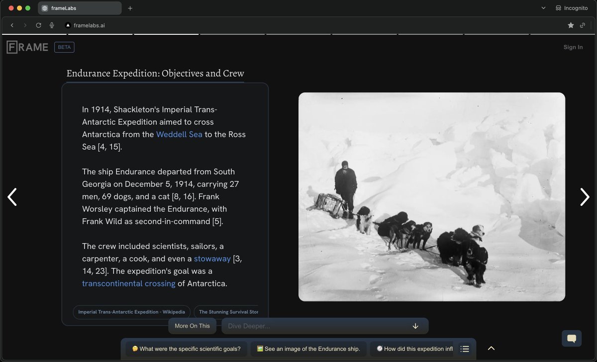 beneliasmoe's tweet image. I'm really excited to share what we've been working on since last summer: Frame Labs, a learning tool that generates visual, interactive articles on any topic you want to learn about. 

framelabs.ai

Here’s an example below of what the output looks like when you ask it…