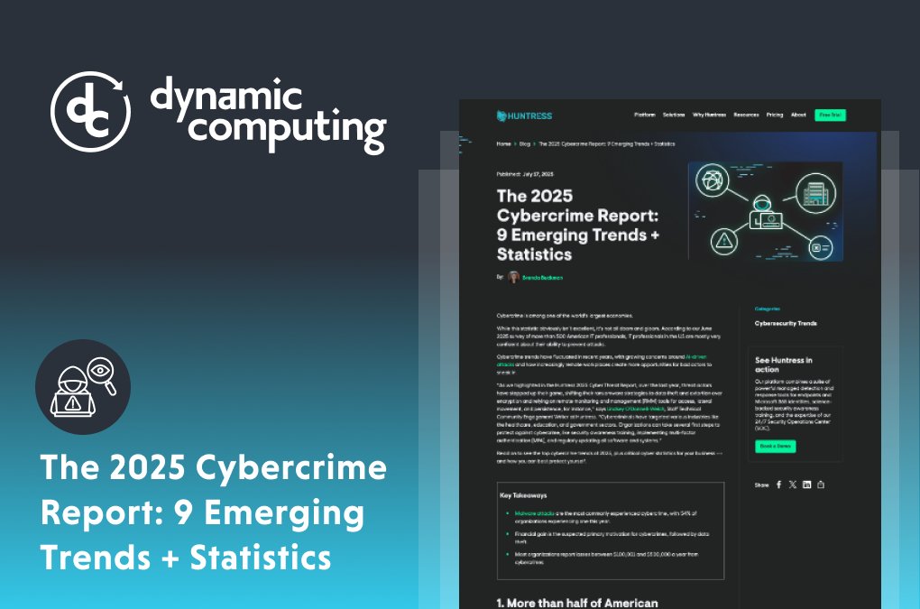 DynComputing's tweet image. Huntress has released its 2025 Cyber Threat Report—must-read for security pros. One key takeaway: nearly 54% of orgs faced a malware attack this year.
#IT #Malware #Cybersecurity
hubs.la/Q03zn1VT0