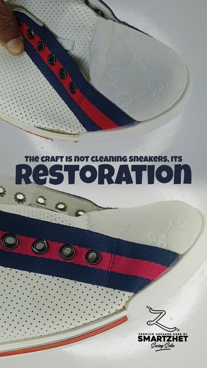 You’d throw them away.
We brought them back to luxury.

Full Gucci restoration:
✅ Reglue
✅ Repaint
✅ Revive

📩 DM to restore your pair.

#SneakerLaundryZimbabwe #GucciSneakers #LuxuryShoeFix #Smartzhet #RestoredNotReplaced #CleanKicksZW #BeforeAndAfter #DesignerSneakers