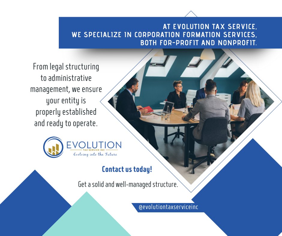 EvolutionTax_S's tweet photo. Ready to legalize your business?
We guide you from scratch.
📌 Corporations with or without profit.
📞 Message us and take the first step.

 📲 (832) 649-4165

📍11211 Katy Fwy Ste 224, Houston, Tx 77079 https://t.co/PCkWc72s7I