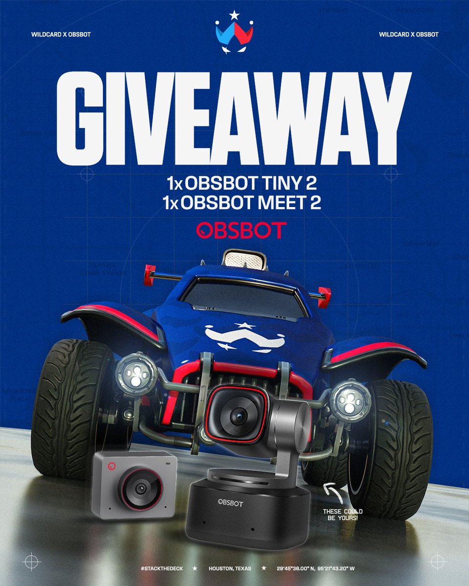 We're teaming up with EWC sponsor <a href="/OBSBOT_Official/">OBSBOT</a> to giveaway a Tiny 2 and a Meet 2!

To enter 
🔹 Follow <a href="/Wildcard_GG/">Wildcard</a> &amp; <a href="/OBSBOT_Official/">OBSBOT</a>
🔹 Like + retweet 
🔹 Comment which camera you want

#StackTheDeck #OBSBOTEsports #streamwithobsbot