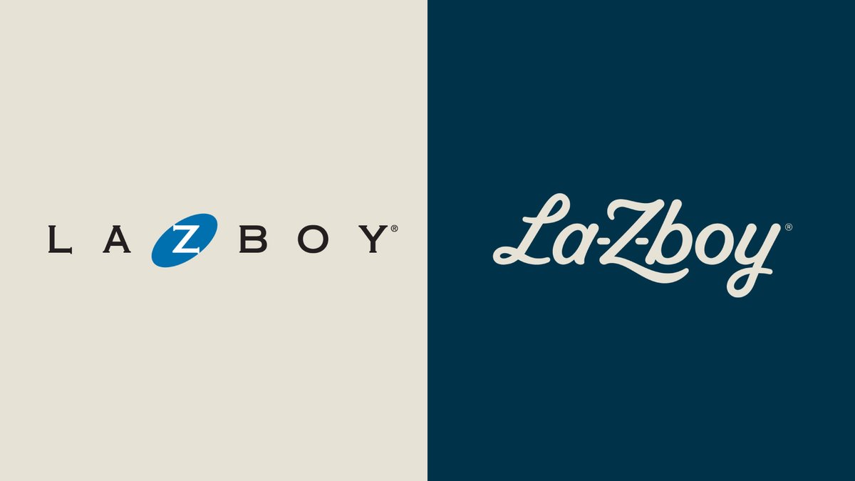 LogoRedesigner's tweet photo. New look, same comfort!

La-Z-Boy unveils a fresh identity designed by Colle McVoy — moving from modern minimalism to a cozy, handcrafted vibe. 🛋️✨

From corporate to comfort-core. Thoughts?

#Branding #LogoDesign #Rebrand #DesignInspiration #Typography #VisualIdentity #LaZBoy https://t.co/7tsJ6SZRRi