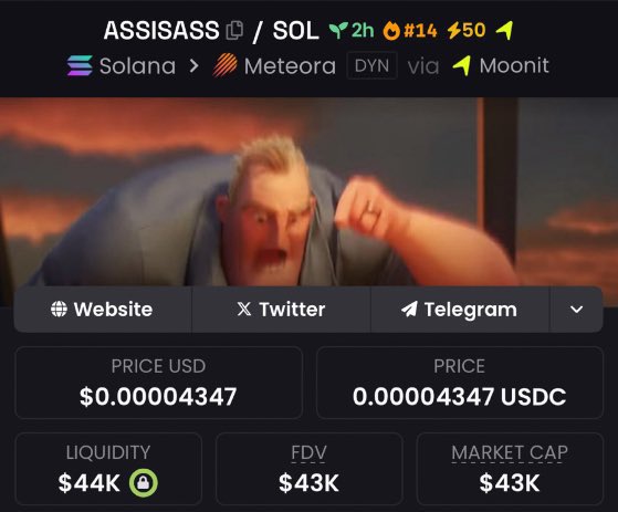 SolSn1per_'s tweet image. I spotlighted #ASSISASS as at $43k market cap in my private Telegram group.

⛓️Chain #Solana