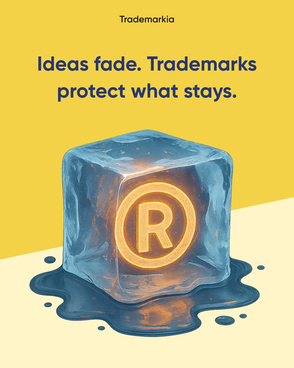 Trademarkia's tweet image. Original ideas are like ice — they can melt under pressure. 🧊✨

A registered trademark makes sure what’s truly yours stays yours — no matter how hot the competition gets.

Stay cool. Stay protected. Trademark your brand.

#Trademarkia #TrademarkProtection #BrandIdentity #IPLaw…