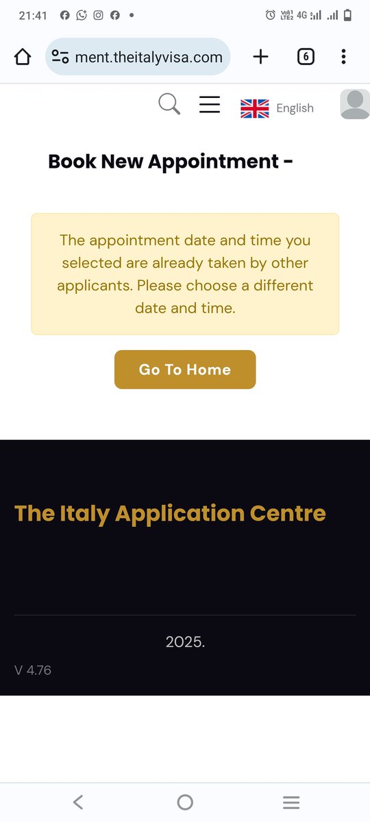 HamzaIq90036913's tweet photo. Italy visa appointment scam in Pakistan!
Every slot on BLS site shows "Already Booked" in seconds. Agents sell them for huge money.

No response from @ItalyinPakistan for a year.
We demand action from @ItalyMFA!

#ItalyVisa #StopFraud #BLSScam https://t.co/Rszz2Ezm7g