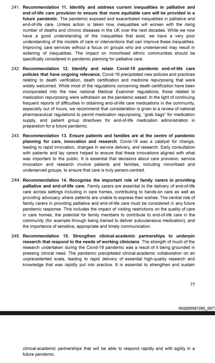 Prof Katherine Sleeman (@kesleeman) on Twitter photo Our report for the <a href="/covidinquiryuk/">UK Covid-19 Inquiry</a> on palliative and end of life care during the pandemic has been published.
We include 15 recommendations to strengthen palliative and end of life care so it is fit for the future, including future pandemics.
covid19.public-inquiry.uk/documents/inq0… Our report for the <a href="/covidinquiryuk/">UK Covid-19 Inquiry</a> on palliative and end of life care during the pandemic has been published.
We include 15 recommendations to strengthen palliative and end of life care so it is fit for the future, including future pandemics.
covid19.public-inquiry.uk/documents/inq0…
