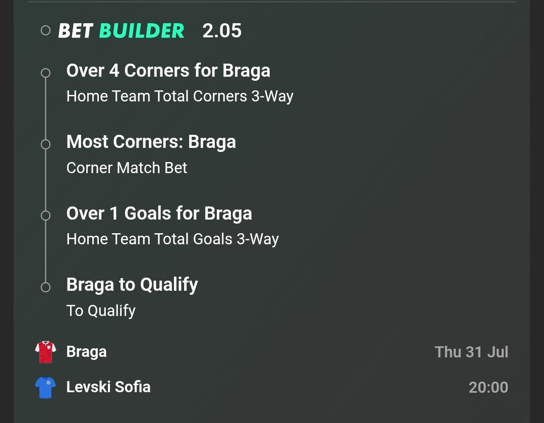 Braga Levski Sofia betbuilder 
#Bragalevskisofia
#UEL