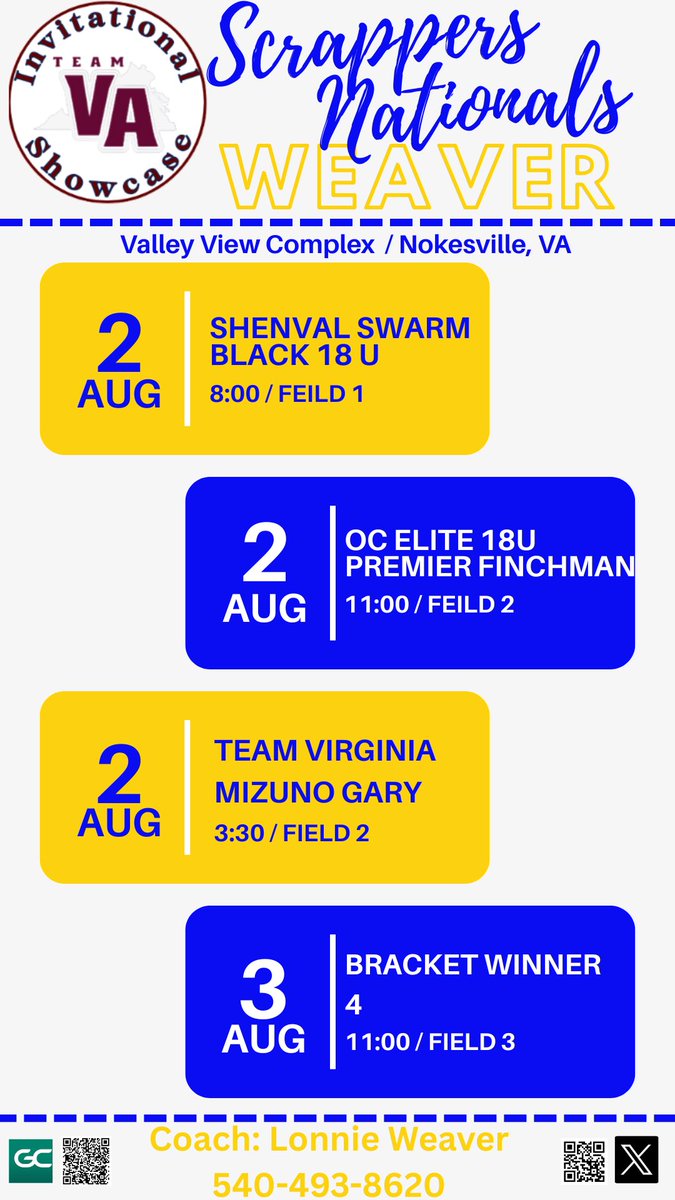 Come check us out this weekend!! <a href="/RadfordSoftball/">Radford Softball</a> <a href="/CameronKFagan/">Cameron Fagan</a> <a href="/RoanokeSoftball/">RoanokeSoftball</a> <a href="/Vascrappers/">Va Scrappers</a>