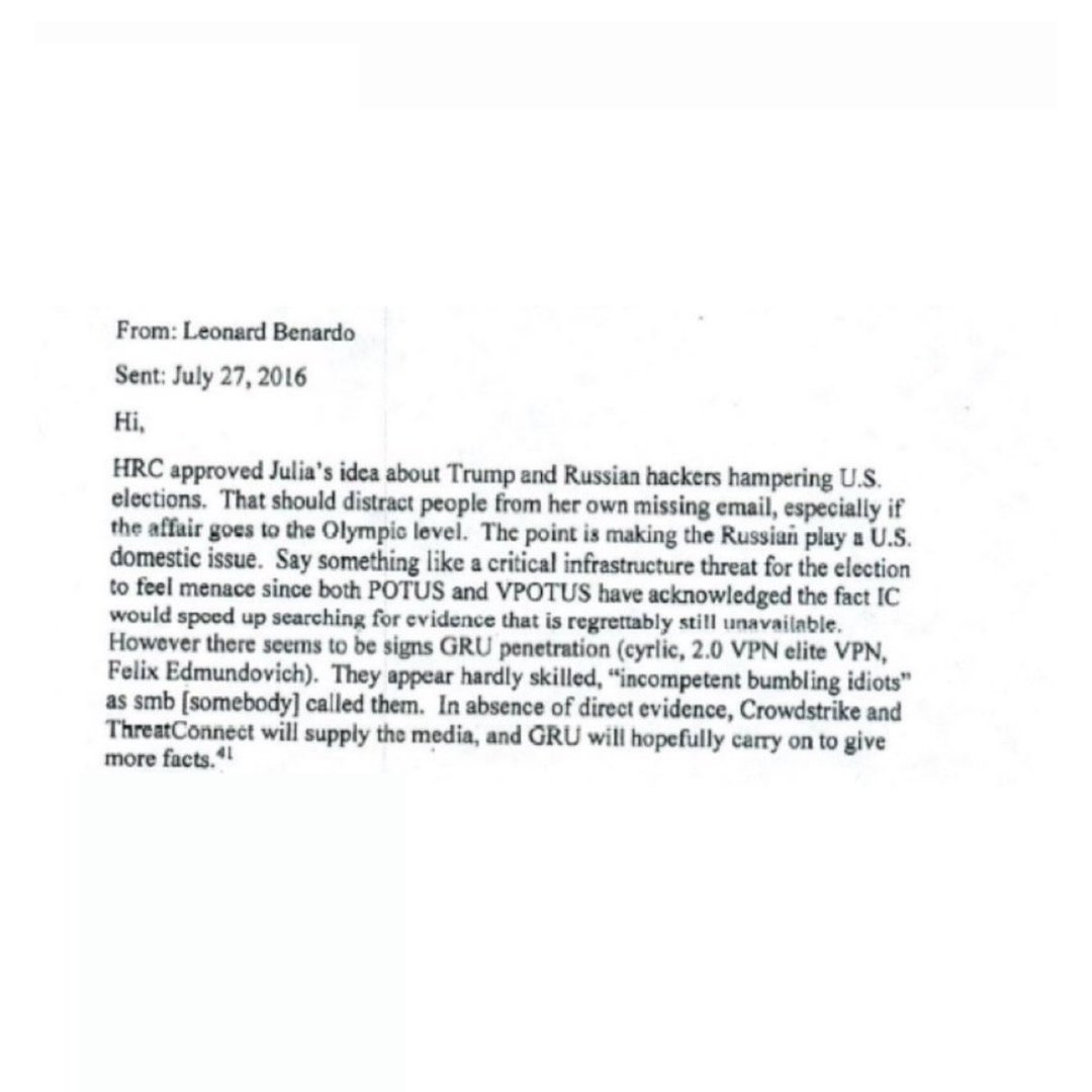🚨JUST IN: Newly Declassified Documents Reveal Hillary Clinton Personally Approved Plan to Tie Trump to Russia in 2016

We need to see some accountability...Republicans need to STOP sitting on their hands and crying about what democrats are doing and ACTUALLY DO SOMETHING!