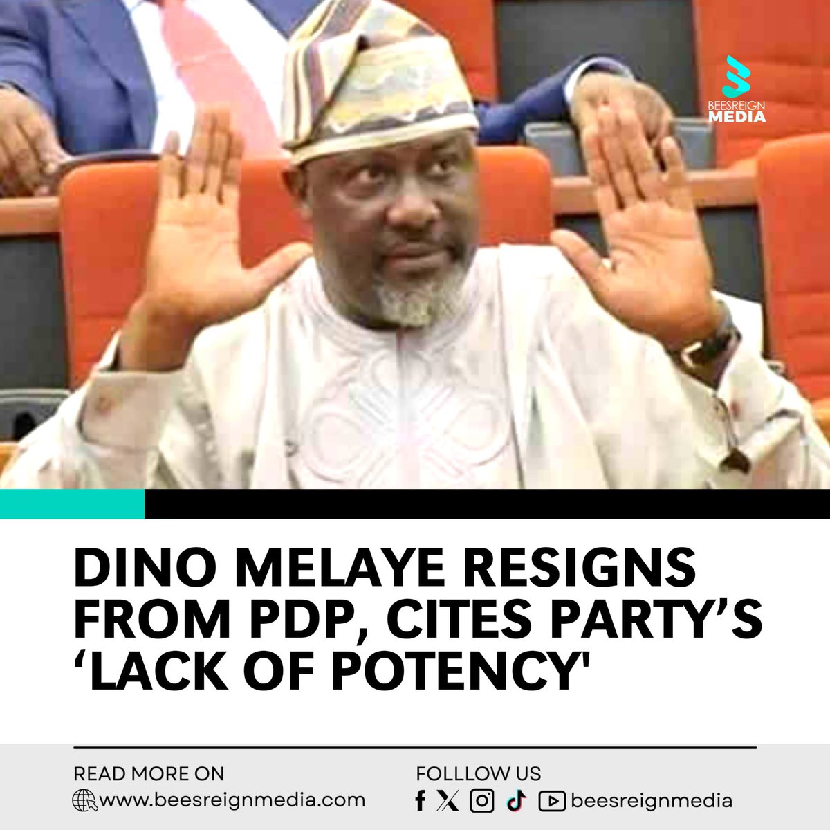 Dino Melaye Joins ADC After Resigning from PDP, Receives Official Membership Card

Read more 
beesreignmedia.com/dino-melaye-jo…

#DinoMelaye #pdp #ADC