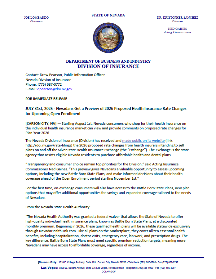 Nevada Division of Insurance tweet media