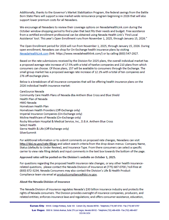 Nevada Division of Insurance tweet media