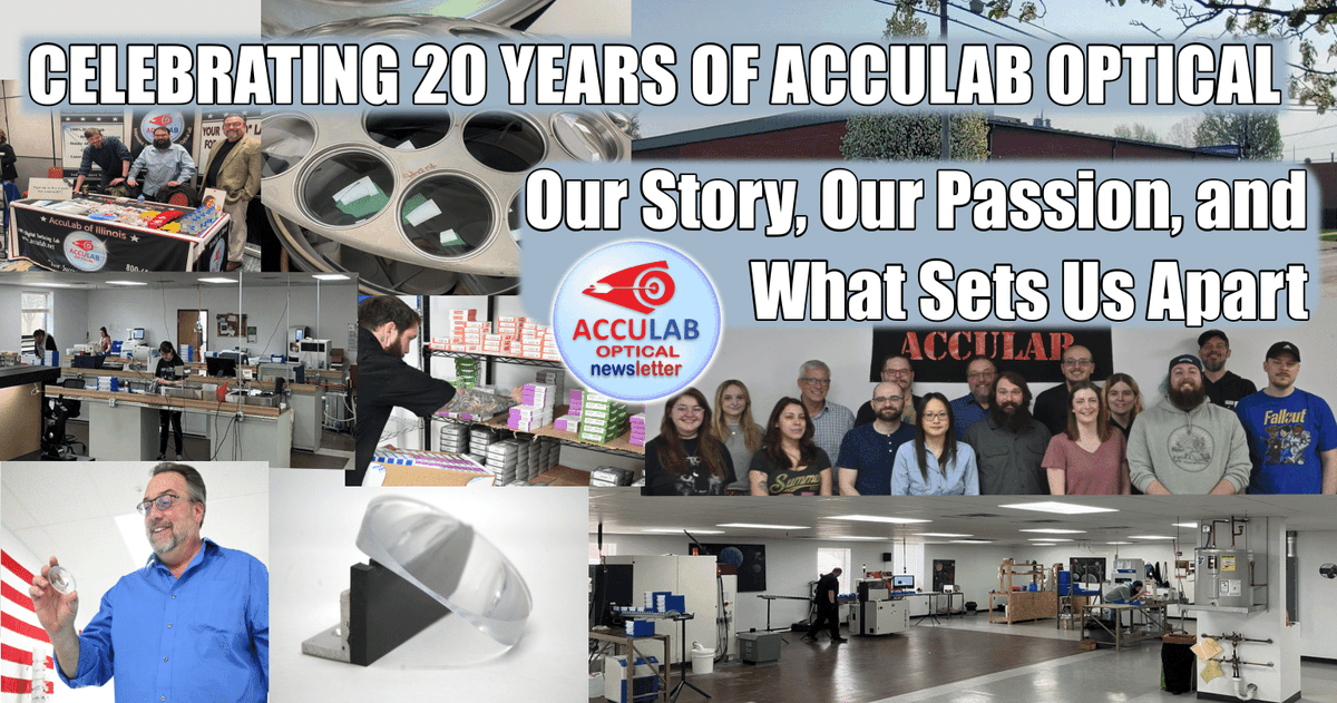 AccuLab of Illinois (@acculabillinois) on Twitter photo 🎉 <a href="/AccuLabOptical/">AccuLab Optical</a> is 20! 🥳
Our new blog shares how we started, how we’ve grown, & where we’re headed.
Huge thanks to everyone who’s been part of the ride 💙🙏
Read it here ➡️ tinyurl.com/20-years-accul…
#AccuLab #20YearsStrong #OpticalLab #SmallBiz #Grateful #Thursday #Thanks 🎉 <a href="/AccuLabOptical/">AccuLab Optical</a> is 20! 🥳
Our new blog shares how we started, how we’ve grown, & where we’re headed.
Huge thanks to everyone who’s been part of the ride 💙🙏
Read it here ➡️ tinyurl.com/20-years-accul…
#AccuLab #20YearsStrong #OpticalLab #SmallBiz #Grateful #Thursday #Thanks
