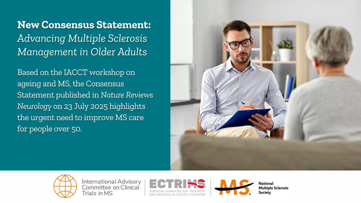 ECTRIMS (@ectrims) on Twitter photo A new Consensus Statement in <a href="/NatRevNeurol/">Nat Rev Neurology</a> highlights the urgent need to improve #MS care for people with MS over 50. Based on the IACCT workshop on ageing and MS, it identifies key gaps & offers expert recommendations.
Learn more ➡️ go.nature.com/3GSFyzL
#ECTRIMS <a href="/mssociety/">National MS Society</a> A new Consensus Statement in <a href="/NatRevNeurol/">Nat Rev Neurology</a> highlights the urgent need to improve #MS care for people with MS over 50. Based on the IACCT workshop on ageing and MS, it identifies key gaps & offers expert recommendations.
Learn more ➡️ go.nature.com/3GSFyzL
#ECTRIMS <a href="/mssociety/">National MS Society</a>