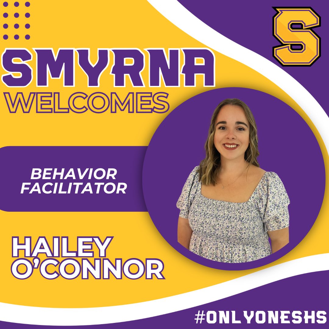 We’d like to welcome Ms. O’Connor as our Behavior Facilitator! We are so excited to see the way you impact <a href="/SmyrnaBulldog/">Smyrna Bulldog</a> in this role! #OnlyOneSHS