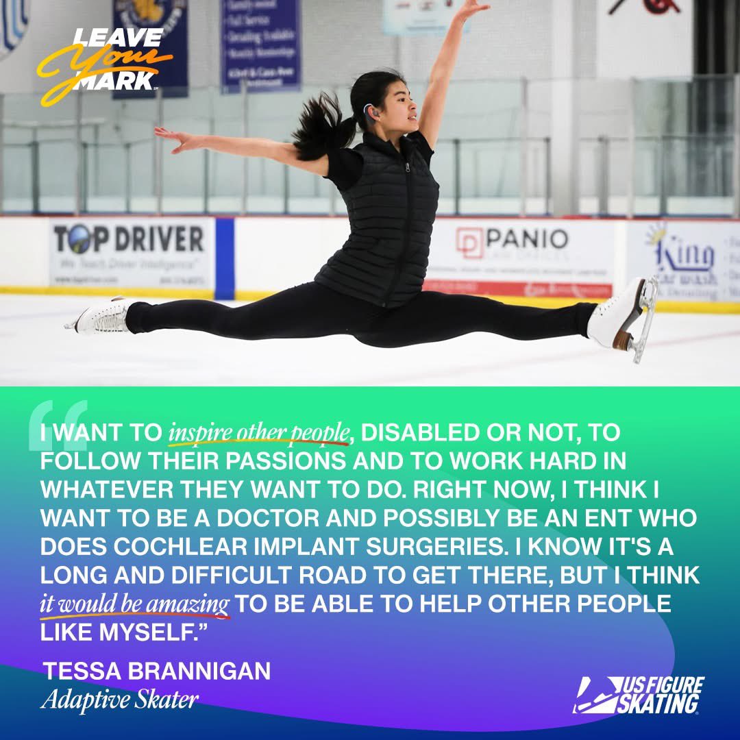 USFigureSkating's tweet image. Hear from some of our skaters with disabilities as they share how they are leaving their mark! #LeaveYourMark #DisabilityPrideMonth