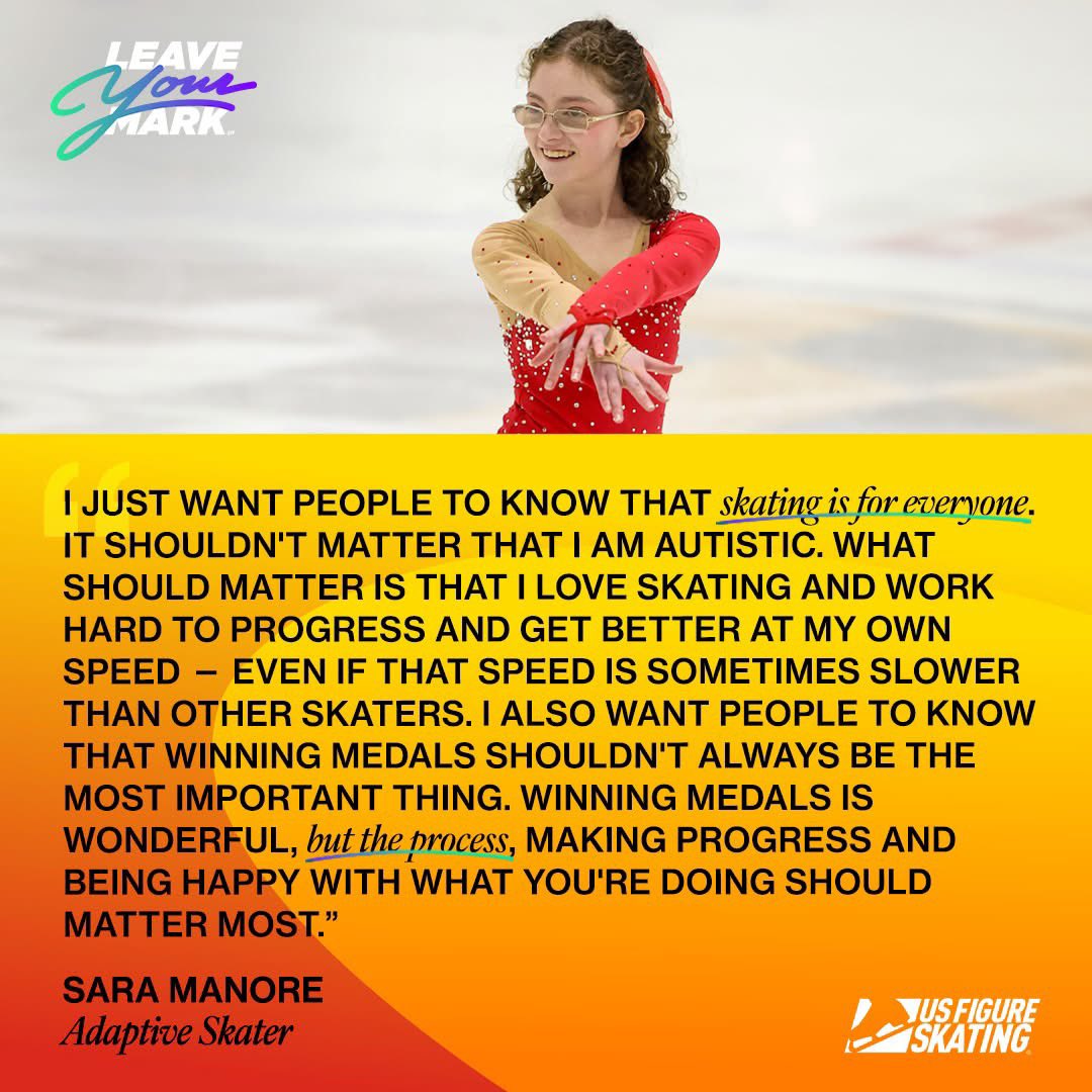 USFigureSkating's tweet image. Hear from some of our skaters with disabilities as they share how they are leaving their mark! #LeaveYourMark #DisabilityPrideMonth