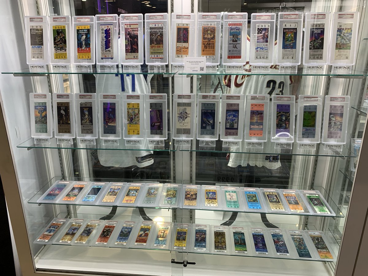 Awesome sights ⁦<a href="/nsccshow/">The National Sports Collectors Convention Inc.</a>⁩. Here is an example of why it’s worth coming to the show to see the items in person. This incredible signed Super Bowl (1-55) full ticket run is a sight to behold ⁦<a href="/Heritage_Sport/">Heritage Auctions Sports</a>⁩ ⁦<a href="/HeritageAuction/">Heritage Auctions</a>⁩.