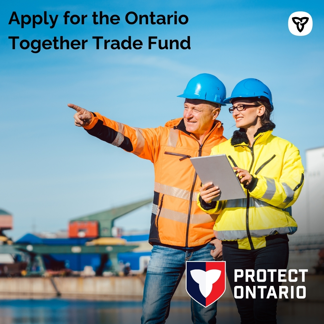Ontario is home to some of the most innovative and hard-working businesses in the world.

Through the Ontario Together Trade Fund we are working to reshore production, bring Ontario-made products to new markets, and build more resilient supply chains.

Let’s strengthen Ontario’s