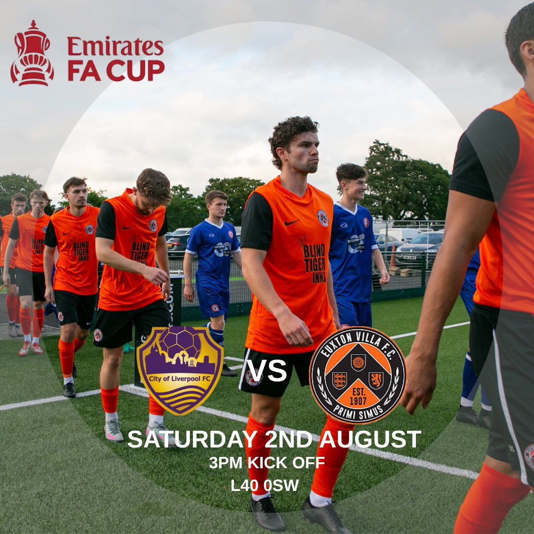 EuxtonVillaFC (@euxtonvillafc) on Twitter photo NEXT UP 🔜
Anyone fancy a bit of FA Cup action? 👀
We visit <a href="/CityofLpoolFC/">City of Liverpool FC</a> in the Extra Preliminary Round of the FA Cup this Saturday, so get down and watch the boys make history in our first ever game in the competition! 🤩
📍 The Community Stadium, Burscough, L40 0SW
⏰ 3PM NEXT UP 🔜
Anyone fancy a bit of FA Cup action? 👀
We visit <a href="/CityofLpoolFC/">City of Liverpool FC</a> in the Extra Preliminary Round of the FA Cup this Saturday, so get down and watch the boys make history in our first ever game in the competition! 🤩
📍 The Community Stadium, Burscough, L40 0SW
⏰ 3PM