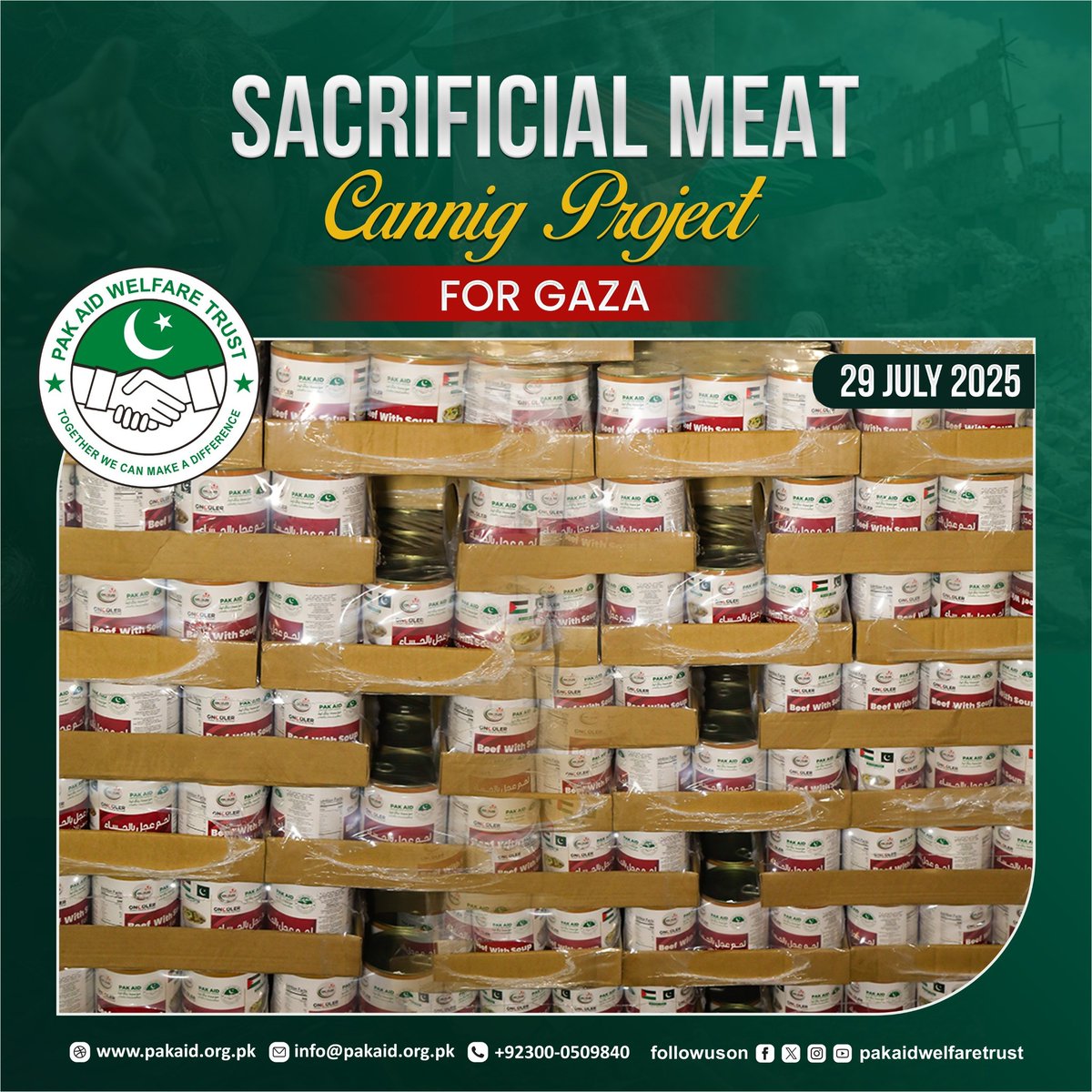 pak_aid_pk's tweet photo. Sacrificial Meat Project For Gazza....!

#gazzahelp
#gazaneedfood
#pakaidwelfaretrust
#GazaUpdate https://t.co/1i7dB13ym7