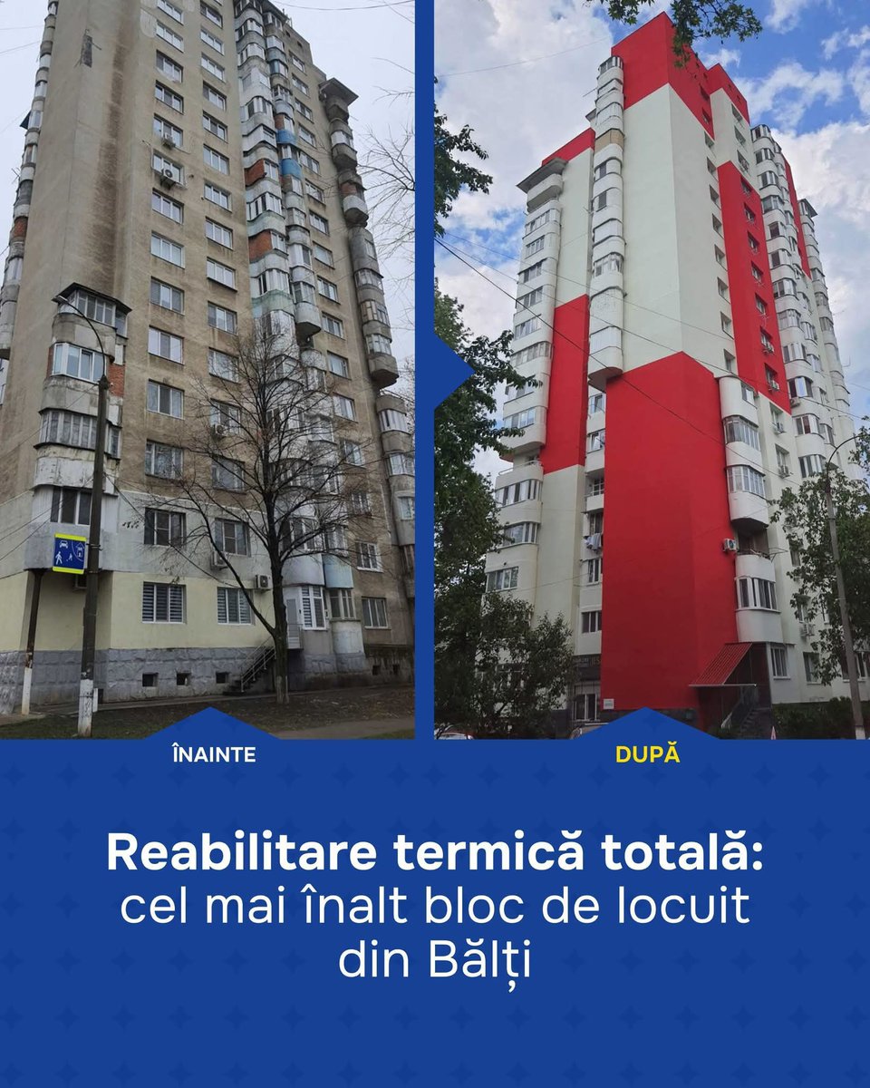 🏢🔥 Revoluție termică în #Moldova!
În sfârșit, blocurile sovietice prind viață.💡 Se lansează programul de reabilitare termică a blocurilor – un pas mic pentru eficiență, un salt pentru estetică!

🧱 Adio igrasie, bun venit culoare!
🧤 Adio ferestre de lemn strâmbe, bun venit